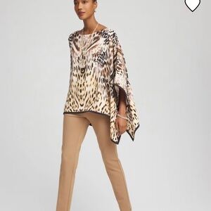 Chico's Juliet Tan Trousers So Slimming Line 2.5 14/Large nwt